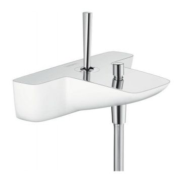 Baterie cada cu monocomanda Hansgrohe Puravida alb-crom