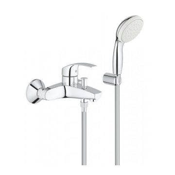 Baterie de cada si dus Grohe Eurosmart cu set de dus si porter