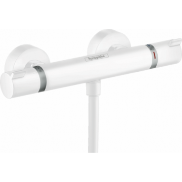 Baterie dus Hansgrohe Ecostat Comfort cu termostat, alb mat