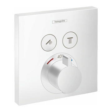 Baterie dus Hansgrohe ShowerSelect termostatata cu 2 functii, alb mat