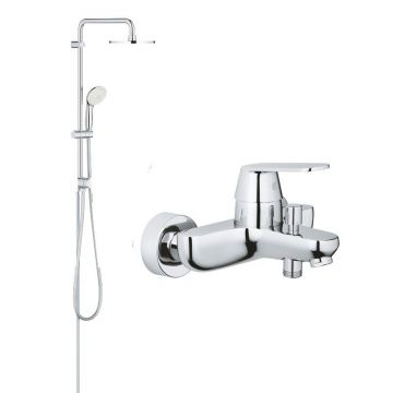 Pachet:Coloana dus Grohe New Tempesta 200,crom, baterie cada dus Eurosmart Cosmo (27389002, 32831000)