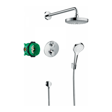 Sistem dus incastrat termostatat Hansgrohe Ecostat S cu 2 consumatori