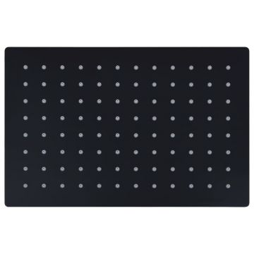 vidaXL Cap duș dreptunghiular tip ploaie negru 30x20cm oțel inoxidabil