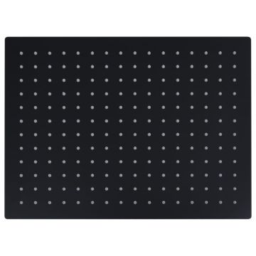 vidaXL Cap duș ploaie dreptunghiular, negru, 40x30 cm, oțel inoxidabil