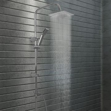 vidaXL Set de duș cu două capete, cu duș de mână, oțel inoxidabil
