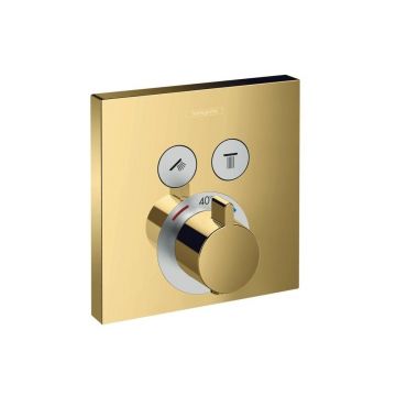 Baterie dus incastrata Hansgrohe ShowerSelect auriu lucios 2 functii