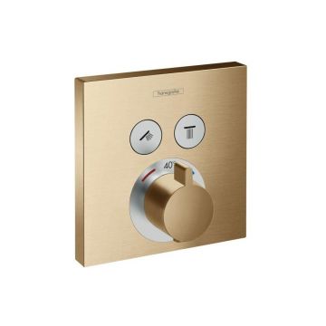 Baterie dus incastrata Hansgrohe ShowerSelect bronz periat 2 functii