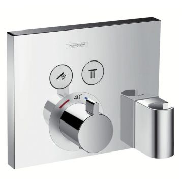 Baterie dus incastrata Hansgrohe ShowerSelect cu 2 functii si porter crom lucios