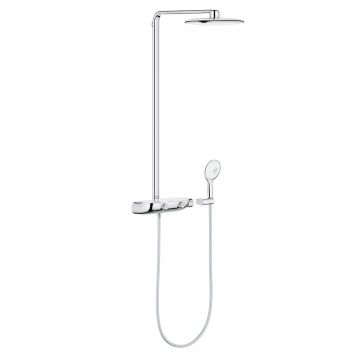 Coloana de dus cu baterie termostatata crom - alb Grohe RainShower System SmartControl 360 Mono