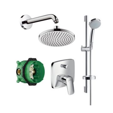 Sistem de dus Hansgrohe Design Croma Logis cu palarie de dus crom