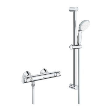 Baterie dus Grohe Precision Flow termostatata crom lucios cu set de dus