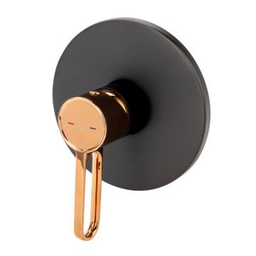 Baterie dus incastrata FDesign Zaffiro negru - rose gold cu corp ingropat