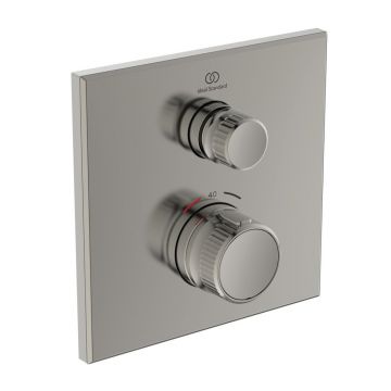 Baterie dus incastrata Ideal Standard Ceratherm Navigo patrata argintiu Silver Storm fara corp ingropat