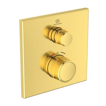 Baterie dus incastrata Ideal Standard Ceratherm Navigo patrata auriu periat fara corp ingropat