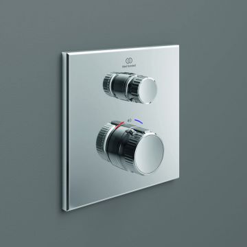 Baterie dus incastrata Ideal Standard Ceratherm Navigo patrata crom lucios fara corp ingropat