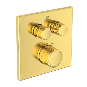 Baterie dus incastrata Ideal Standard Ceratherm Navigo patrata fara corp ingropat auriu periat