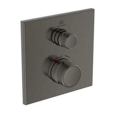 Baterie dus incastrata Ideal Standard Ceratherm Navigo patrata gri Magnetic Grey fara corp ingropat