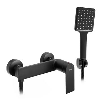 Baterie dus Rea Storm negru mat cu set de dus