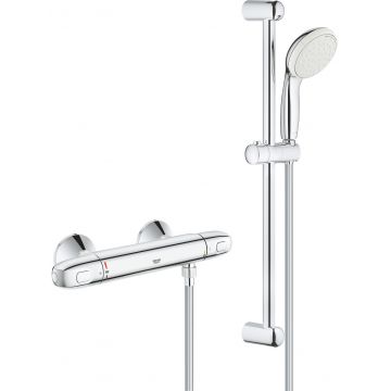 Baterie dus termostatata Grohe Grohtherm 1000 cu set de dus cu bara de 600mm crom