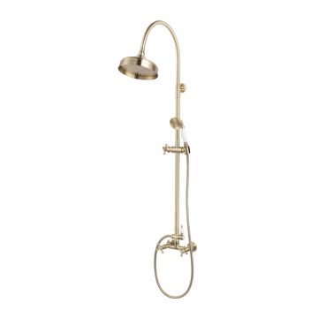 Coloana de dus cu baterie dubla comanda bronz periat FDesign Lacrima