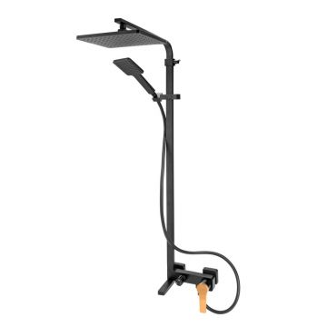 Coloana de dus cu baterie monocomanda negru/auriu FDesign Seppia
