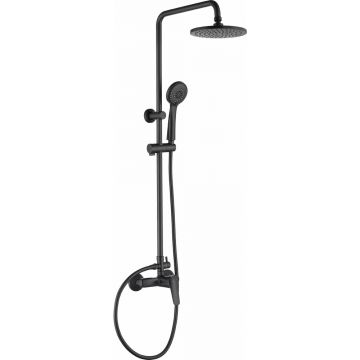 Coloana de dus cu baterie monocomanda negru Deante Boro