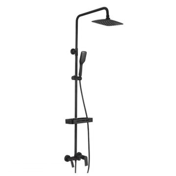 Coloana de dus cu baterie monocomanda negru mat Lemark Tropic