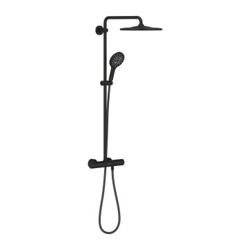 Coloana de dus cu baterie termostatata negru mat Grohe RainShower