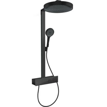 Coloana de dus cu baterie termostatata negru mat Hansgrohe Rainfinity ShowerTablet 350