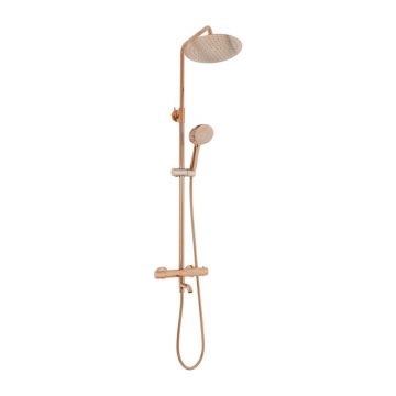 Coloana de dus cu termostat Rea Lungo si finisaj Rose Gold lucios