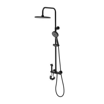 Coloana de dus cu termostat Rea Max negru mat plus dus igienic