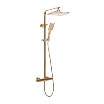Coloana de dus cu termostat Rea Tom palarie 1 functie auriu lucios