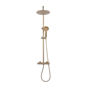Coloana de dus cu termostat Rea Vincent palarie 1 functie auriu periat