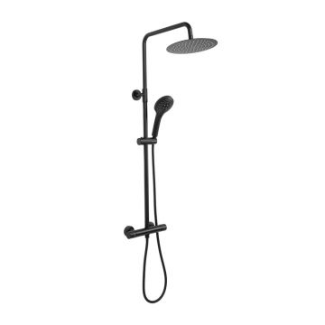 Coloana de dus cu termostat Rea Vincent palarie 1 functie negru mat