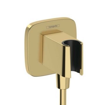 Cot conector dus auriu Hansgrohe FixFit cu agatatoare patrat