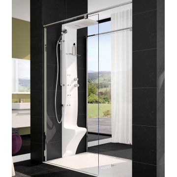 Panel dus cu hidromasaj Novellini Dress PLUS cu baterie termostatata alb mat
