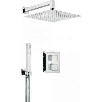 Sistem de dus incastrat Deante Box crom cu termostat