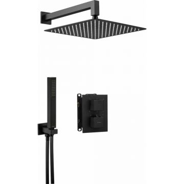 Sistem de dus incastrat Deante Box negru mat cu termostat