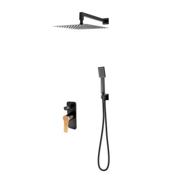 Sistem de dus incastrat FDesign Seppia negru - rose gold