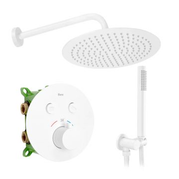 Sistem de dus incastrat Rea Lungo-Miler termostatic alb mat