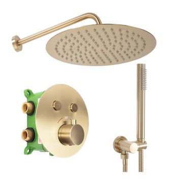 Sistem de dus incastrat Rea Lungo-Miler termostatic auriu periat