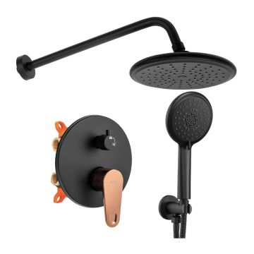 Sistem de dus incastrat Rea Mild finisaj negru - Rose Gold