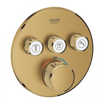 Baterie cada - dus termostatata Grohe Grohtherm SmartControl Round cu 3 functii montaj incastrat necesita corp ingropat brushed cool sunrise
