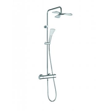Coloana dus cu baterie si termostat Kludi Fizz, racord dus superior, crom