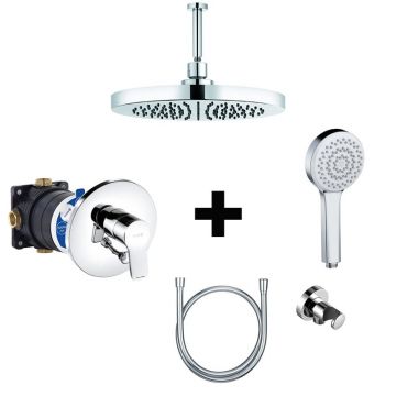 Set de duș încastrat, Kludi, cu baterie Pure & Easy, pară de duș sDive, crom