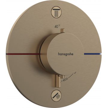Baterie cada - dus termostatata Hansgrohe ShowerSelect Comfort S cu 2 functii  montaj incastrat  necesita corp ingropat  bronz periat
