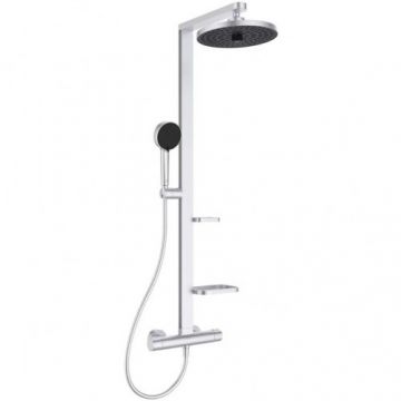 Coloana de dus Ideal Standard Ceraflow Alu+ cu baterie termostatata, argintiu - Culoare Argintiu