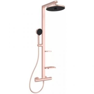 Coloana de dus Ideal Standard Ceraflow Alu+ cu baterie termostatata, roz mat - Culoare Roz