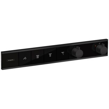 Baterie cada - dus termostatata Hansgrohe RainSelect cu 4 functii  montaj incastrat  necesita corp ingropat  negru mat