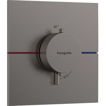Baterie dus termostatata Hansgrohe ShowerSelect Comfort E cu montaj incastrat  necesita corp ingropat  negru periat